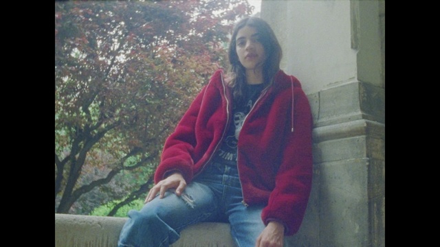 Video Reference: Photograph, Lady, Portrait, Sitting, Cool, Snapshot, Outerwear, Fun, Human, Photography, Person