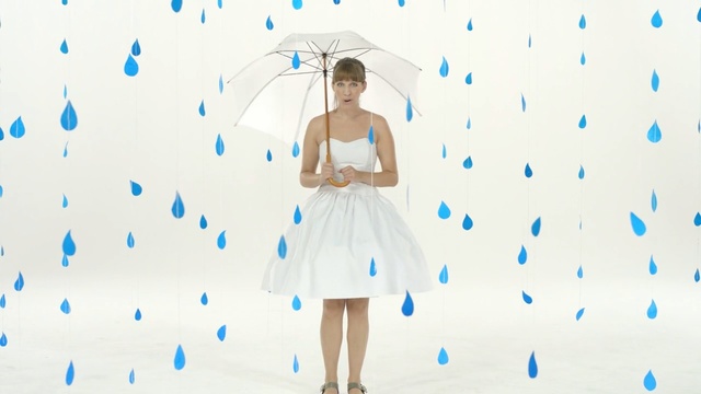 Video Reference: blue, dress, beauty, gown, shoulder, girl, design, pattern, neck, photo shoot, Person