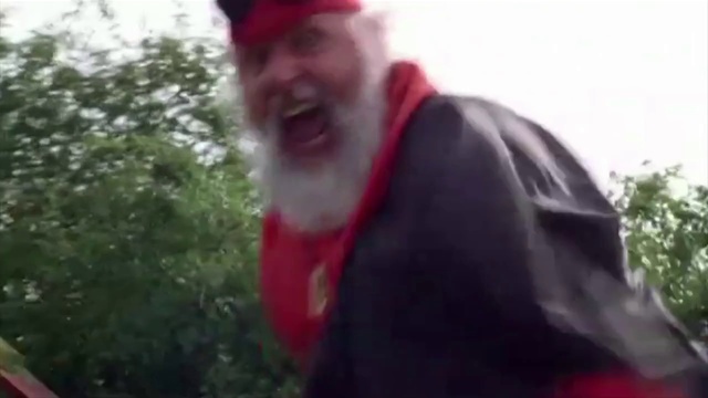 Video Reference: Red, Beard, Facial hair, Tree, Fun, Leaf, Headgear, Grass, Jacket, Temple