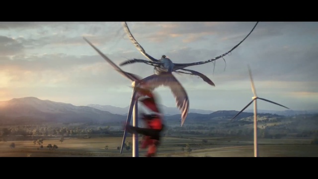 Video Reference: Sky, Wind, Organism, Cloud, Wind turbine, Fictional character, Art