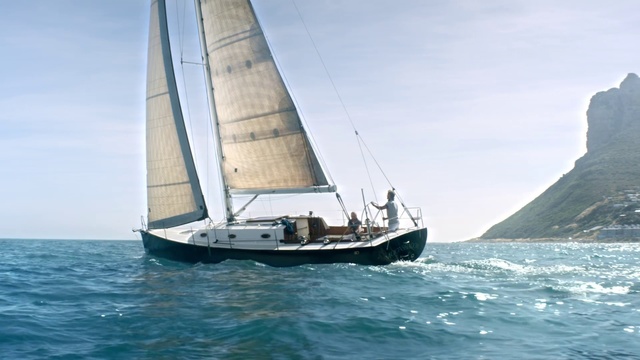 Video Reference: Vehicle, Sailing, Water transportation, Sail, Boat, Sailing, Sailboat, Watercraft, Yacht, Dhow, Person