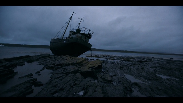 Video Reference: body of water, sea, water, sky, ocean, cloud, shipwreck, calm, atmosphere, darkness