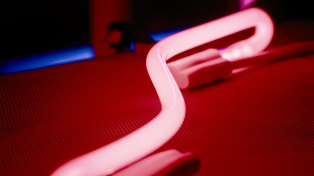 Video Reference: Red, Light, Pink, Close-up, Material property, Magenta, Neon, Cable, Electric blue