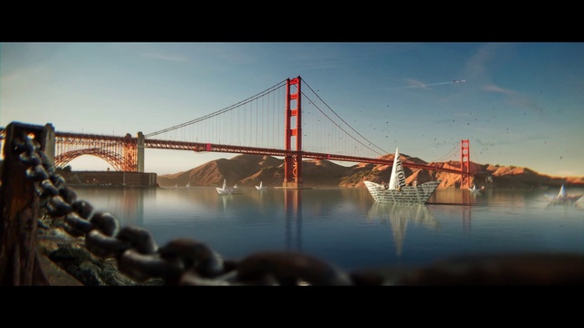 Video Reference: Bridge, Suspension bridge, Water, Nature, Sky, Landmark, Cable-stayed bridge, Morning, Reflection, River