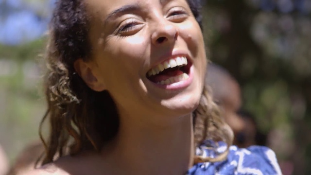Video Reference: Hair, Face, Facial expression, Smile, Nose, Skin, Tooth, Laugh, Happy, Chin
