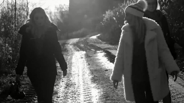 Video Reference: white, photograph, black, black and white, monochrome photography, tree, photography, winter, light, girl, Person