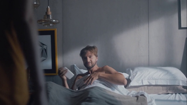 Video Reference: Bed, Sitting, Room, Muscle, Human, Leg, Fun, Furniture, Photography, Comfort