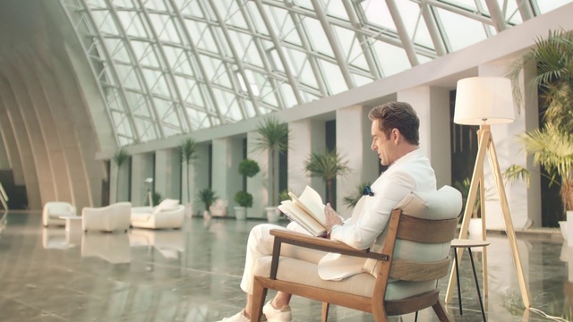Video Reference: Lobby, Daylighting, Interior design, Room, Floor, Building, Ceiling, Sitting, Flooring, Architecture