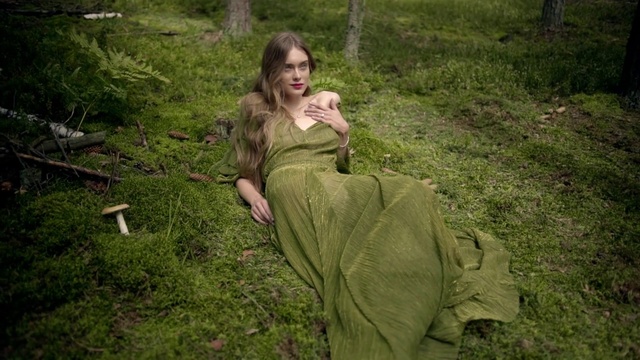 Video Reference: People in nature, Nature, Green, Grass, Natural environment, Woodland, Tree, Forest, Dress, Old-growth forest