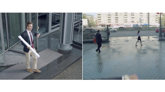 Video Reference: infrastructure, snapshot, pedestrian, recreation, street, shoe, water, Person