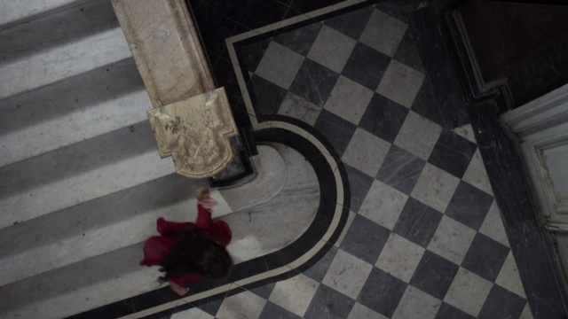 Video Reference: Tile, Black, Floor, Red, Flooring, Line, Room, Shadow, Architecture, Pattern