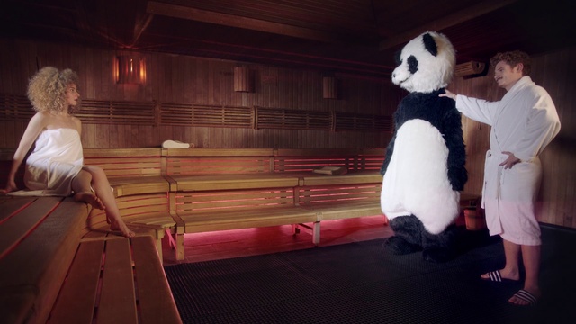 Video Reference: Panda, Room, Fun, Flooring, Teddy bear, Photography, Bear, Fur, World