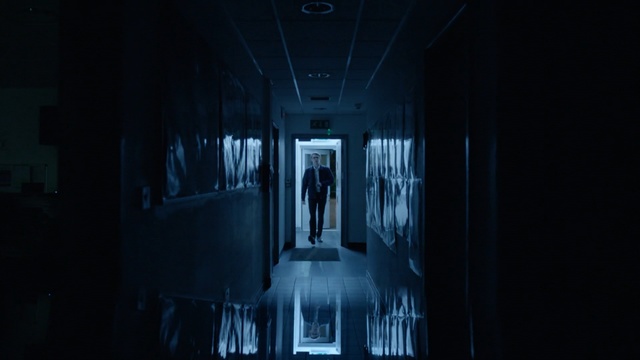 Video Reference: Black, Blue, Darkness, Light, Architecture, Room, Night, Photography, Building, Visual arts, Person