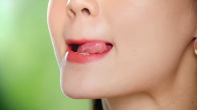Video Reference: Lip, Nose, Face, Skin, Cheek, Chin, Mouth, Tongue, Chewing gum, Close-up