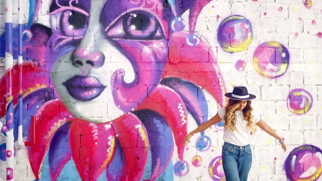 Video Reference: Graffiti, Street art, Art, Pink, Magenta, Mural, Visual arts, Illustration, Painting, Artist