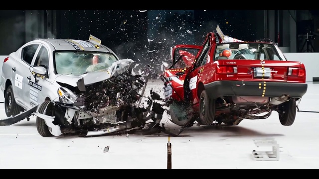 Video Reference: Land vehicle, Vehicle, Crash, Car, Collision, Automotive design, Event, City car, Compact car