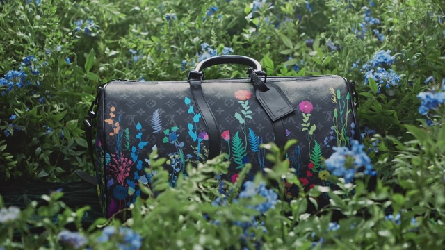 Video Reference: Blue, Bag, Cobalt blue, Handbag, Flower, Wildflower, Spring, Plant, Baggage, Fashion accessory