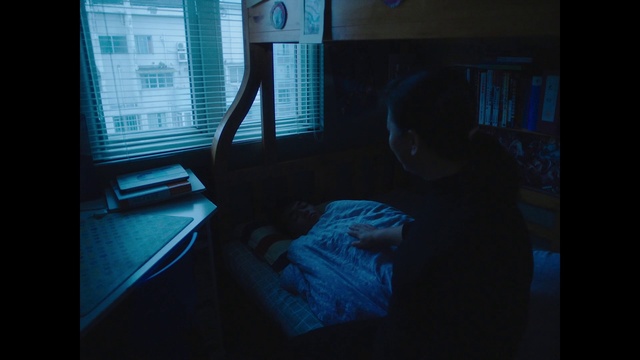Video Reference: Blue, Room, Technology, Darkness, Photography, Electronic device, Screenshot, Window