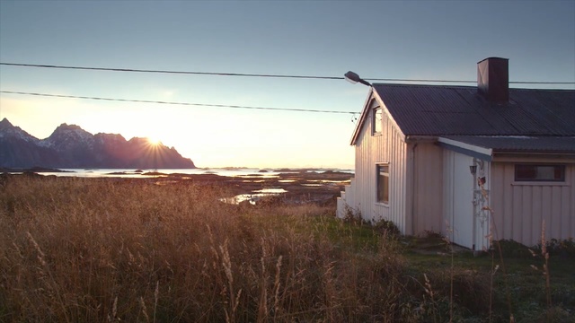 Video Reference: sky, house, property, home, cottage, evening, cloud, morning, rural area, sunlight