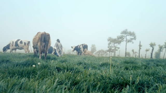 Video Reference: Pasture, Grazing, Herd, Bovine, Grassland, Atmospheric phenomenon, Grass, Rural area, Grass, Meadow