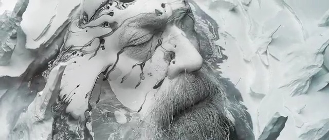 Video Reference: black and white, geological phenomenon, freezing, ice, glacial landform, water, tree, adventure, monochrome, winter storm, Person