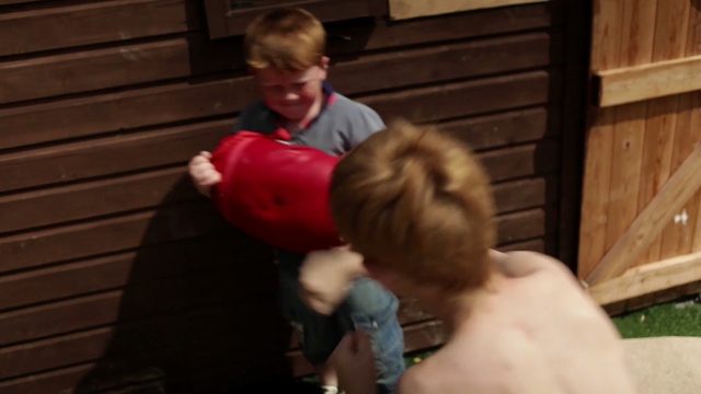 Video Reference: red, vertebrate, day, child, play, fun, toddler, arm, product