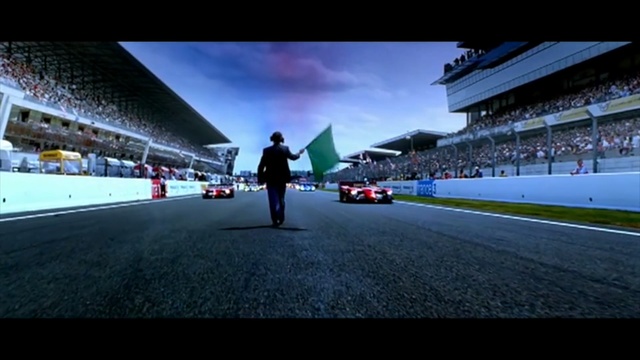 Video Reference: sport venue, race track, structure, sky, mode of transport, atmosphere, infrastructure, arena, racing, stadium, Person