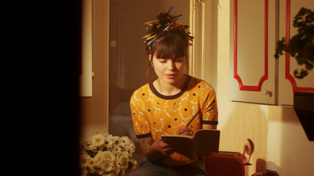 Video Reference: yellow, girl, flower, smile, Person