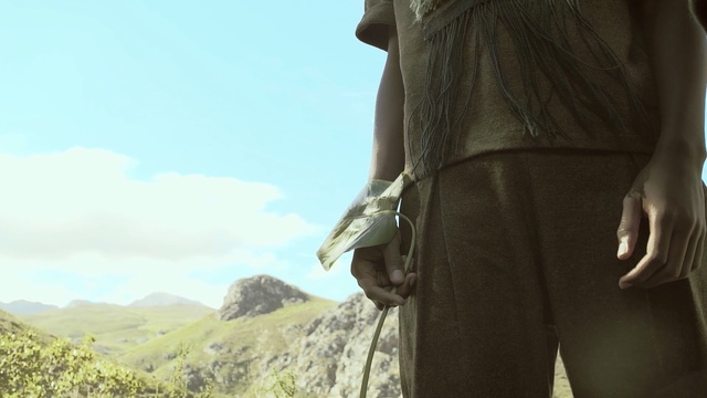 Video Reference: sky, grass, tree, rock, girl, adventure, hill