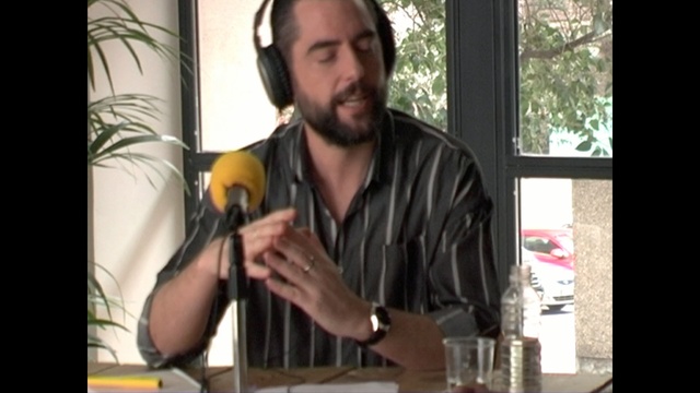 Video Reference: hair, facial hair, beard, glass, window, material, Person