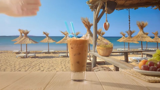 Video Reference: Drink, Frappé coffee, Vacation, Batida, Summer, Beach, Milkshake, Piña colada, Food, Iced coffee, Person