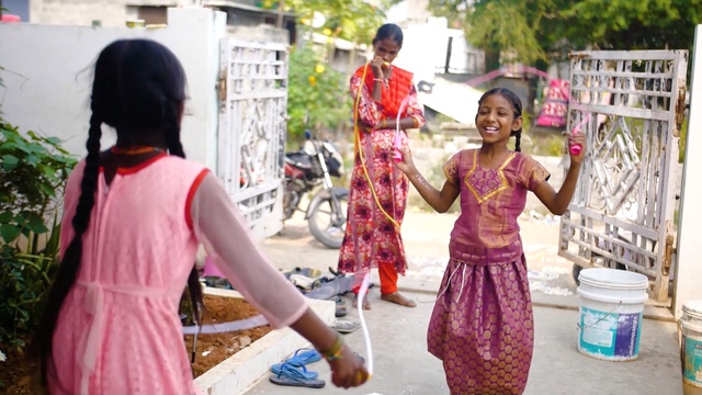 Video Reference: Child, Textile, Adaptation, Temple, Sari, Tradition, Smile, Magenta