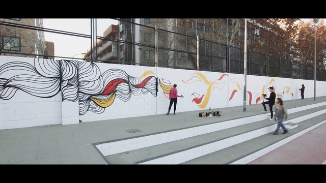 Video Reference: street art, art, mural, graffiti, recreation, advertising, Person