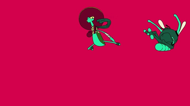 Video Reference: Green, Cartoon, Pink, Fictional character, Illustration, Magenta, Graphic design