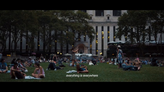 Video Reference: people, crowd, recreation, night, grass, fun, screenshot, sky, tree, city
