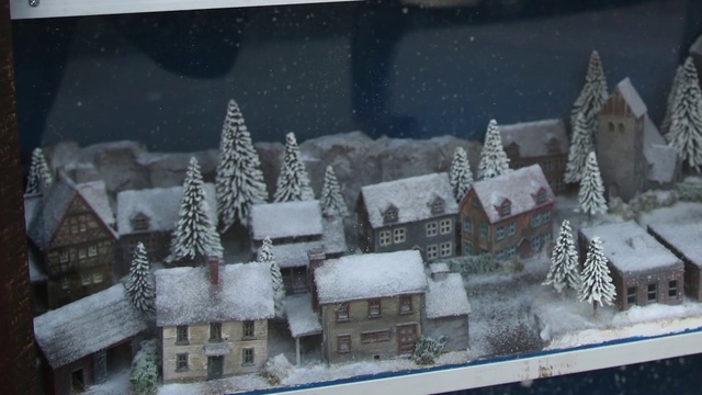 Video Reference: Snow, Winter, Scale model, Architecture, Freezing, Window, Roof, Tree, Photography, Urban design