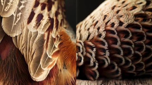 Video Reference: Fur, Feather, Close-up, Textile, Wool, Wing, Fashion accessory, Fawn, Person
