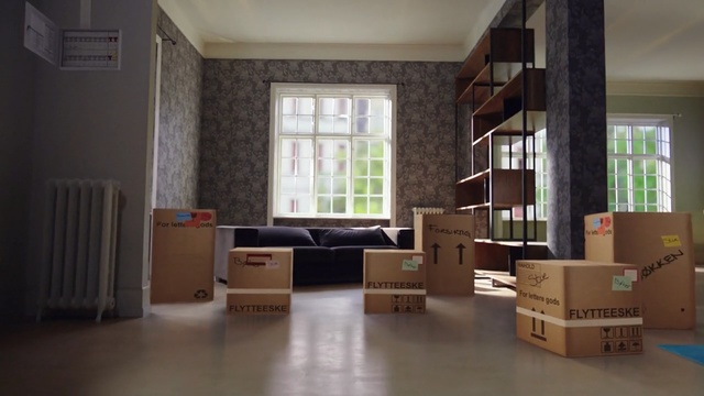 Video Reference: room, property, interior design, living room, furniture, floor, window, table, loft, ceiling