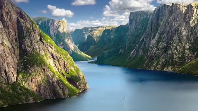 Video Reference: Natural landscape, Mountainous landforms, Nature, Fjord, Highland, Body of water, Mountain, Water resources, Tarn, Wilderness