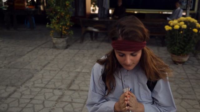 Video Reference: Hair, Photograph, Lady, Snapshot, Fun, Temple, Human, Leaf, Sitting, Long hair