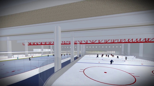 Video Reference: Building, Room, Architecture, Ice rink, Ceiling, Sport venue