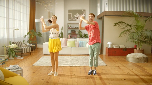 Video Reference: yellow, room, entertainment, shoulder, girl, dance, fun, flooring, performing arts, choreography, Person