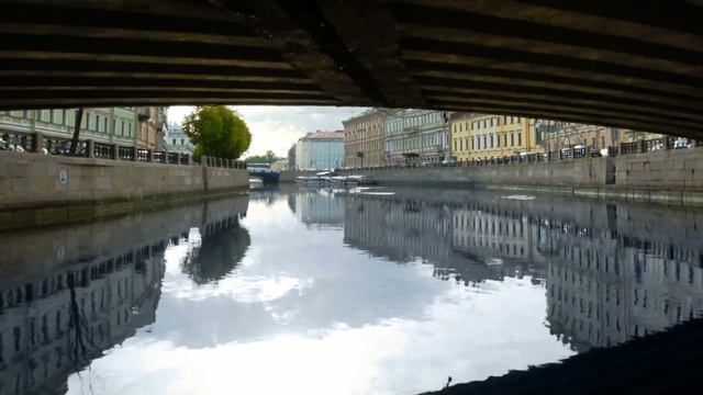 Video Reference: waterway, reflection, body of water, canal, water, bridge, river, sky, channel, fixed link