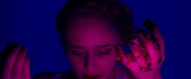 Video Reference: blue, red, face, black, purple, pink, nose, violet, darkness, light