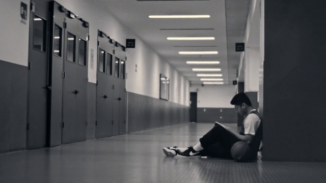 Video Reference: White, Black, Black-and-white, Monochrome, Architecture, Floor, Sitting, Monochrome photography, Flooring, Room