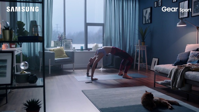 Video Reference: Room, Floor, Physical fitness, Interior design, Living room, Flooring, Furniture, Screenshot, Photography, Hardwood