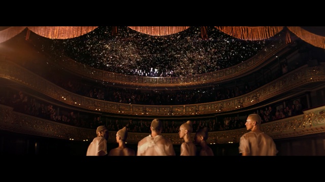 Video Reference: theatre, darkness, light, night, screenshot, midnight, opera house, symmetry, musical instrument accessory, space