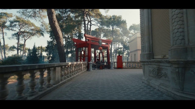Video Reference: Sky, Tree, Temple, Chinese architecture, Tints and shades, City, Road surface, Leisure, Travel, Temple