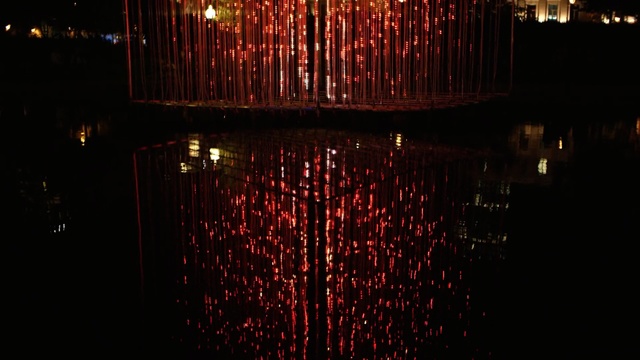 Video Reference: reflection, night, darkness, light, lighting, fête, event, midnight, fireworks, light fixture
