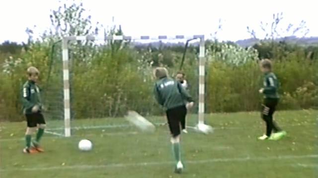 Video Reference: player, sports, football player, ball, grass, net, public space, goalkeeper, ball, sports equipment, Person